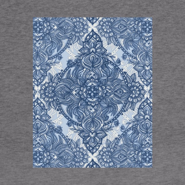 Denim Blue Lace Pencil Doodle by micklyn